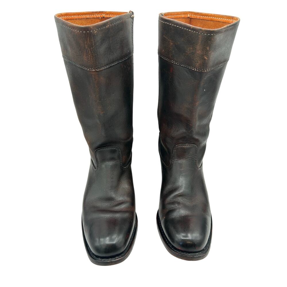 VTG CAMPUS BOOT Rio Grande Square Toe Western Brown Leather